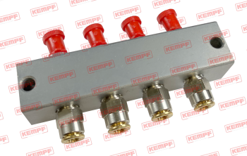 Preview: 147725 Kempf Nippelblock 4-fach Stahl 180° montiert